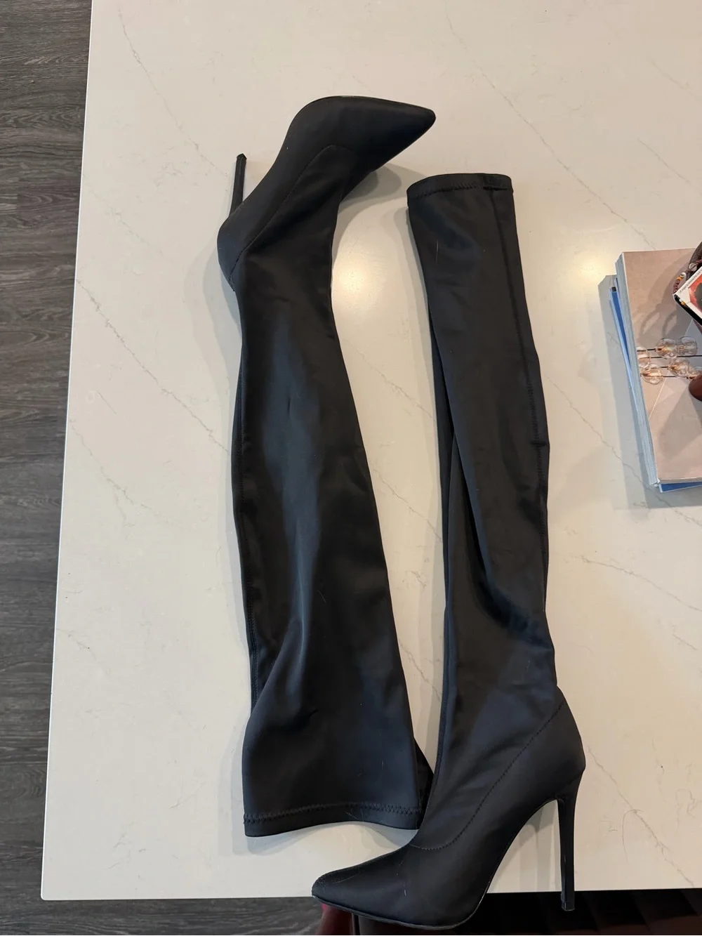 Over-the-Knee Stiletto Boots - Black
